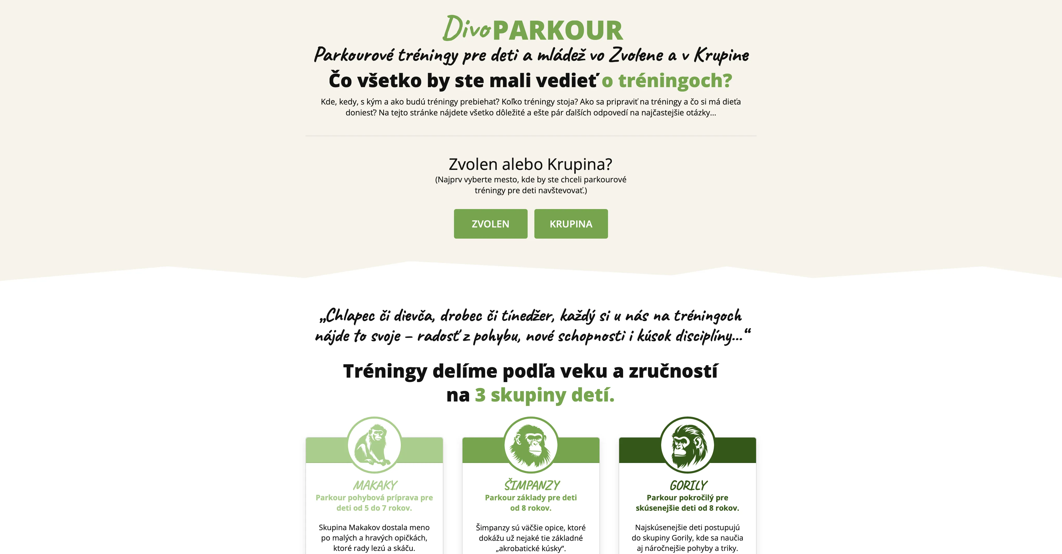 DivoParkour pre deti a mládež